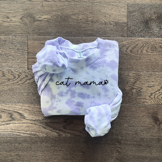 Cat Mom Tie Dye Sweatshirt