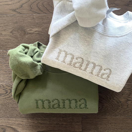 Embroidered Floral Mama Crewneck